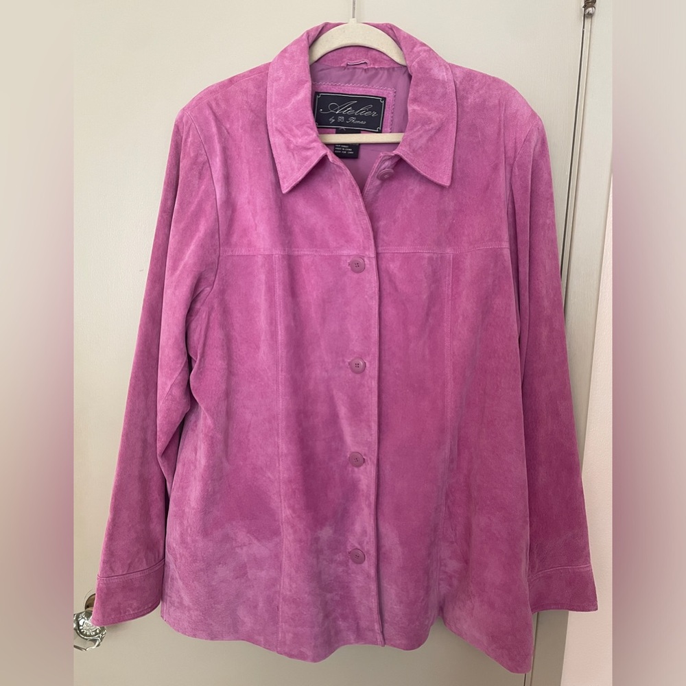 Atelier Rose pink leather, extra large jacket
